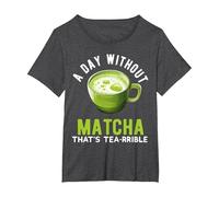 Matcha Tea Latte Lover per Il tè Verde Divertente Amante del Matcha Maglietta, Donna Plus-Size, Grigio Scuro, 1X