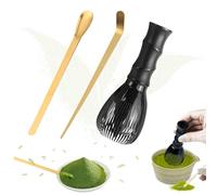 Matcha Whisk Frustino Frusta Matcha Kit, 3 Pezzi Cucchiaio Tradizionale Matcha Kit Fruste Matcha Cucchiaio Tradizionale Portafrusta Set, Accessori Cerimonia Tè L'Insieme Perfetto per Preparare