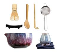 Matcha Whisk Set, 450ml Matcha Bowl and Whisk Kit, Ceramic Stainless Steel Japanese Tea Ceremony Utensils for Home Relaxation, Morning Ritual Practice, Wellness Seekers, Meditation, 5.47x2.48 inches