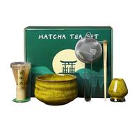 Matcha Whisk Set, Bamboo Scoop Bowl Holder Spoon Kit, 5.12x3.15 Inches Portable & Versatile Application, Minimalist Preparation for Japanese Tea Tool Gift Ceremony Kitchen Holiday Home Family Friends