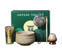 Matcha Whisk Set, Bamboo Scoop Bowl Holder Spoon Kit, 5.12x3.15 Inches Portable & Versatile Application, Minimalist Preparation for Japanese Tea Tool Gift Ceremony Kitchen Holiday Home Family Friends