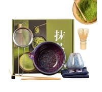 Matcha Whisk Set, Japanese Tea Bowl Kit, Bamboos Whisk Scoop, Handcrafted Ceramic Bowl Ideal with Spoon and Holder for Morning Ritual and Meditation, 2.56x2.99 Inches