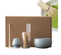 Matcha Whisk Set - Kit Cerimonia Del Tè Giapponese | Set Di Tè Matcha Con Frusta E Ciotola, Cucchiaio Matcha | Porta Della Frusta | Ciotola In Ceramica Con Beccuccio Versato | Elegante Kit Da Tè Giapp