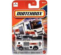 Matchbox 2021 Scania XT Camion dei pompieri [Bianco] 08/125, scala 1:64, veicolo giocattolo pressofuso