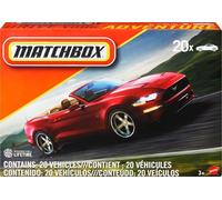 Matchbox - Confezione da 20 veicoli originali e ufficiali da collezione, auto e truck in metallo in scala 1:64 e poster Matchbox incluso, giocattolo per bambini, 3+ anni, FGM48