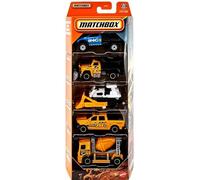 Matchbox Construction Crew 5 Pack [Ram Work Truck, Plow Master 6000, Ground Breaker, 2015 Ram 1500, Cement King] 1:64 Scala Diecast Veicoli Giocattolo