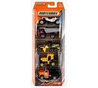 Matchbox Costruzione 5 Pack [Raschietto Stradale, Turf Hauler, Ground Grinder, Tractor King, Pllow Master 6000] Scala 1:64 Diecast Veicoli Giocattolo