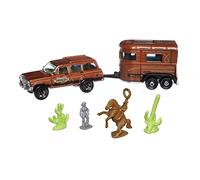 Matchbox Hitch & Haul - Set da gioco in pressofusione con veicolo Cowboy Rodeo, 6 pezzi, SUV ispirato al Wagoneer del 1988, include rimorchio per cavalli, cowboy a cavallo, cowboy in piedi e due