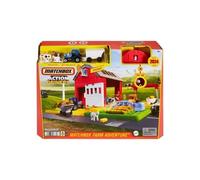 Matchbox Action Drivers - Avventure in Fattoria, playset con Trattore in Scala 1:64, rimorchio, 2 balle di Fieno e Animali Inclusi, Giocattolo per Bambini, 3+ Anni, HRY42