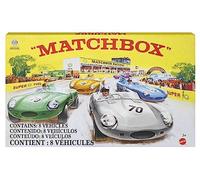 Matchbox - Set da collezione 70° anniversario di 8 macchinine die-cast in scala 1:64, decorazioni di qualità e finiture platino, 1 veicolo esclusivo incluso, giocattolo per bambini, 3+ anni, HPC03