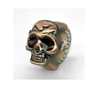 (Matches the image, pack-3) Skull Vintage Bronze Flip Ghost Head Ring Watch