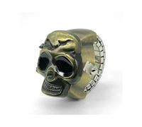 (Matches the image, pack-3) Skull Vintage Bronze Flip Ghost Head Ring Watch