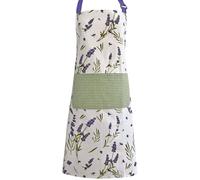 matches21 Bellissimo grembiule da cucina Lavina in cotone - grembiule da cucina con stampa lavanda in stile rustico bianco verde - grembiule per cucinare, cuocere grigliate come accessorio da cucina