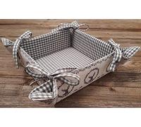 matches21 Cestino per Il Pane in Tessuto Quadrato da Legare Stile casa di Campagna Resi a Quadretti & Motivo Cervo per Cucina e Tavolo 20 x 20 cm 3 Colori