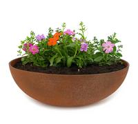 matches21 - Ciotola decorativa per esterni, effetto ruggine, colore: grigio scuro come vaso da fiori, ciotola alta da 45 cm, per giardino, balcone o cimitero
