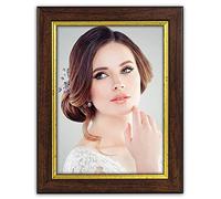 matches21 - Cornice portafoto in legno con bordo interno dorato, 30 x 40 cm