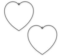 matches21 HOME & HOBBY Cuori in metallo, set da 2 pezzi, da appendere, Ø 30 cm, colore nero, per decorazioni a forma di cuore