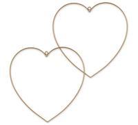 matches21 HOME & HOBBY Cuori in metallo, set da 2 pezzi, da appendere, Ø 40 cm, oro come cuori, per fai da te, decorazione a forma di cuore