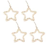 matches21 HOME & HOBBY Decorazioni decorative a forma di stella in cordoncino di carta, 21 cm, in set da 4 pezzi, decorazione natalizia boho da appendere