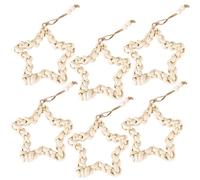 matches21 HOME & HOBBY Decorazioni decorative a forma di stella in cordoncino di carta bianco crema, 16 cm, set da 6 pezzi, decorazione natalizia boho da appendere