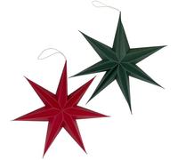 matches21 HOME & HOBBY Decorazioni natalizie a forma di stelle da appendere, set da 2 pezzi - 30 cm di carta per albero di Natale