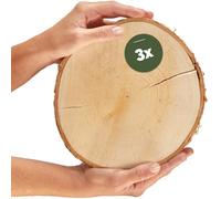 matches21 HOME & HOBBY Dischi di legno grandi di 20 cm (18-22 cm) di diametro per lavori fai da te e decorazioni - Confezione da 3 dischi rotondi in legno di betulla - Dischi di betulla in legno natur