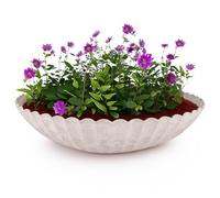 matches21 HOME & HOBBY Fioriera ondulata per esterni, 35 x 9 cm, color sabbia, marmorizzata come ciotola per fiori resistente alle intemperie