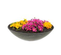 matches21 HOME & HOBBY Fioriera resistente alle intemperie, per esterni, in 25 cm, colore nero marmorizzato come fioriera - Ciotola decorativa