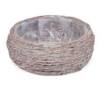 matches21 HOME & HOBBY Fioriera rotonda Ø 33 x 15 cm, ciotola decorativa in legno - Fioriera con pellicola per interni ed esterni