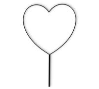 matches21 HOME & HOBBY Grande cuore in metallo, diametro 50 cm, nero, con manico da infilare come filo a forma di cuore