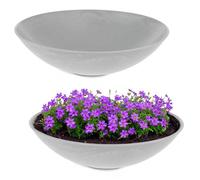 matches21 HOME & HOBBY Grandi ciotole per piante, 2 pezzi, per esterni, 45 cm, grigio chiaro, marmorizzate come ciotole per fiori resistenti alle intemperie, ciotole decorative