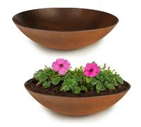 matches21 HOME & HOBBY Grandi ciotole per piante, 2 pezzi, per esterni, in 45 cm, effetto ruggine come ciotole per fiori resistenti alle intemperie, ciotole decorative
