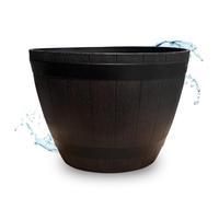 matches21 HOME & HOBBY Grandi fioriera per esterni, 51 x 36 cm, effetto barilotto di legno, colore marrone come vaso resistente alle intemperie