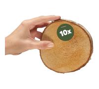 matches21 HOME & HOBBY Piccoli dischi di legno di diametro 12-14 cm per lavori fai da te e decorazioni - Confezione da 10 mini dischi rotondi in legno di betulla - Dischi di betulla in legno naturale
