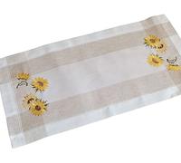 matches21 HOME & HOBBY Runner da tavola FIBONA 40 x 90 cm ricamo con girasoli centrotavola rettangolare in poliestere