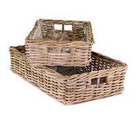 matches21 HOME & HOBBY Set di 2 ciotole per piante in rattan da 53 x 33 cm e 60 x 40 cm, con pellicola per interni ed esterni