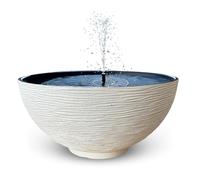 matches21 HOME & HOBBY Set di fontane solari per esterni - 45 x 23 cm ciotola decorativa crema e fontana galleggiante solare fontana - gioco d'acqua all'aperto da giardino come balcone abbeveratoio