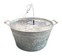 matches21 HOME & HOBBY Set di fontane solari per esterni - grande ciotola in metallo zinco da 50 cm come fontana da giardino