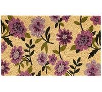 matches21 HOME & HOBBY Tappetino in cocco per interni ed esterni, 45 x 75 cm, in fibra di cocco, con fiori colorati, per la pulizia, per la porta di casa, il corridoio, il giardino