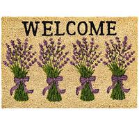 matches21 HOME & HOBBY Tappetino in cocco per interni ed esterni, in fibra di cocco, 40 x 60 cm, con scritta in lingua tedesca "Lavanda Welcome"