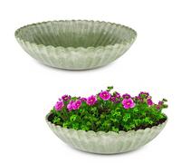 matches21 HOME & HOBBY Vasi ondulate per esterni, 22 x 7 cm, colore verde marmorizzato come ciotole per fiori resistenti alle intemperie