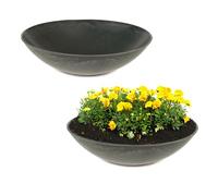 matches21 HOME & HOBBY Vasi per piante resistenti alle intemperie, 2 pezzi, per esterni in 35 cm, colore nero marmorizzato come ciotole per fiori, ciotole decorative