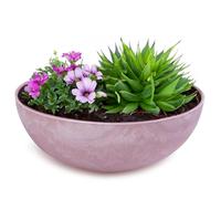 matches21 HOME & HOBBY Vaso per piante da esterno in marmo antico rosa 20 x 7,5 cm come vaso per fiori resistente alle intemperie