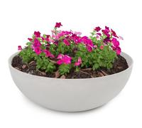 matches21 HOME & HOBBY - Vaso per piante da esterno in marmo grigio chiaro 25 x 9 cm come vaso per fiori resistente alle intemperie