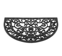 matches21 HOME & HOBBY Zerbino in gomma dura, decorazione semicircolare, 40 x 60 cm, nero, resistente alle intemperie, per esterni