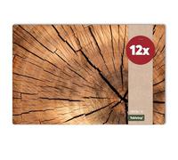 matches21 - Set di 12 Tovagliette Colazione Effetto Legno, Sottopiatti Tovaglietta Americana, in Plastica, 43,5 x 28,5 cm, Lavabili