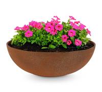 matches21 Vaso decorativo per esterni - grande vaso in stile arrugginito, marrone ruggine, come vaso da fiori, vaso per piante - vaso alto da 30 cm per giardino, balcone o cimitero come decorazione