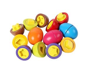 Matching Eggs, Sorter Play Eggs Set Of 8, Early Learning Matching Color Shape Recognition Sorter Puzzle For Toddler Easter Travel Game, Made From Strong, Clean Materials, 8.07x5.31x1.97 Inches