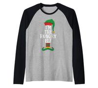 Matching Family Group I'm The Hungry Elf Funny Christmas Maglia con Maniche Raglan