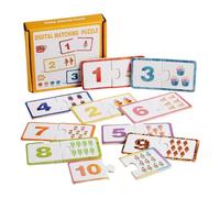 Matching Game - Giocattolo in legno per apprendimento precoce - Gioco educativo con numeri e colori a partire dai 3 anni in su, con motivi aerei, idea regalo per il compleanno dei bambini, l'asilo